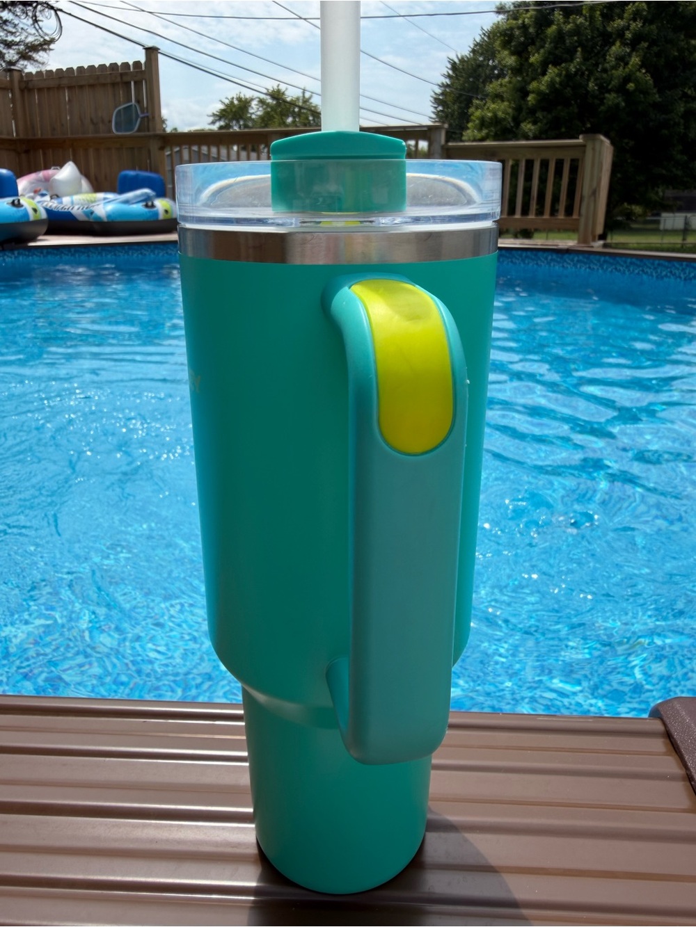 STANLEY Quencher 40oz Travel Tumbler Cup Teal and Lime Lid Make OFFER - Picture 12 of 14